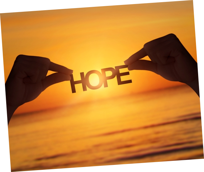 Zwei Hände halten HOPE